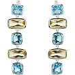 Sterling Silver Sky Blue Topaz and Lime Quartz Earrings