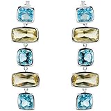 Sterling Silver Sky Blue Topaz and Lime Quartz Earrings