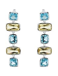 Sterling Silver Sky Blue Topaz and Lime Quartz Earrings -- LIFETIME WARRANTY