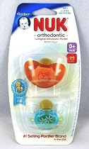 Gerber Nuk Orthodontic Pacifier Simple Button for Newborn, Size 1 2 per Pack
