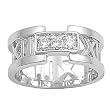 Sterling Silver Ring - Roman Numerals - Clear CZ - Prong Set - 10 mm, Sizes 5-10 Sterling Silver Ring - Roman Numerals - Clear CZ - Prong Set - 10 mm, Sizes 5-10