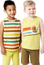 2 Pack Pure Cotton Flecked Vests