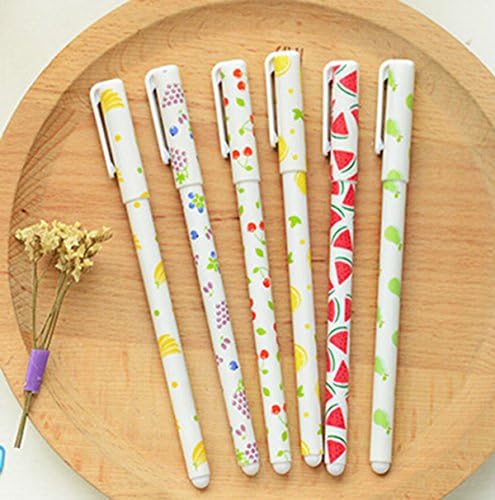 NiceGirl(TM) 6 Colorful Fruit Cute Creative Gel Ink Pen/ball Point/ Rollerball Pens with 6 Refills