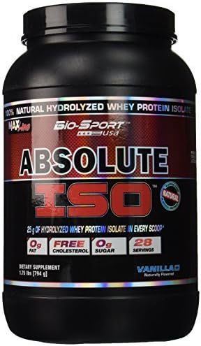 Bio-Sport USA Absolute ISO, Natural Hydrolyzed Whey Protein Isolate with No Artificial Sweeteners, Naturally Flavored Vanilla, 28 Servings by Biosport USA