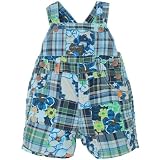 tropical plaid shortalls(captain 12mos)