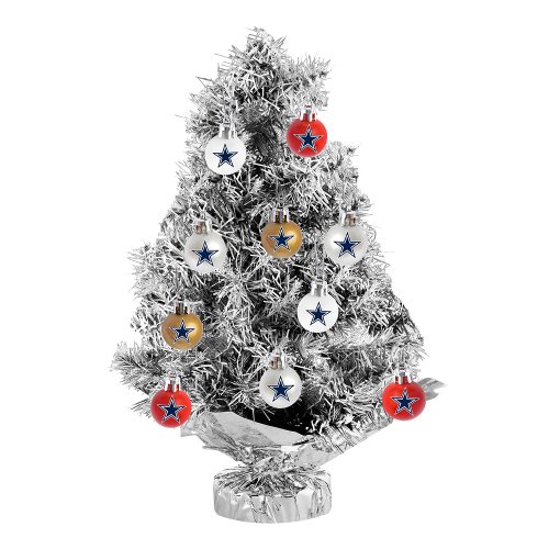 Prelit Art Christmas Trees - Dallas Cowboys 17-pc. Tabletop Tinsel Christmas Tree & Ornament Set