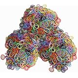Latex-free Silicone Refill Bands - 1800pcs Mixed Colors with 85+ C_clips and S_clips Mix.