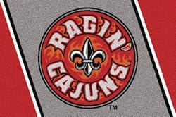 Louisiana (Lafayette) "Ragin Cajuns" 3' 10"x 5' 4" Team Spirit Area Rug