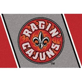Louisiana (Lafayette) "Ragin Cajuns" 3' 10"x 5' 4" Team Spirit Area Rug