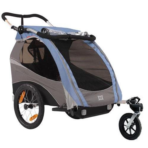 Burley Solo Blue Bicycle Trailer with Stroller Kit