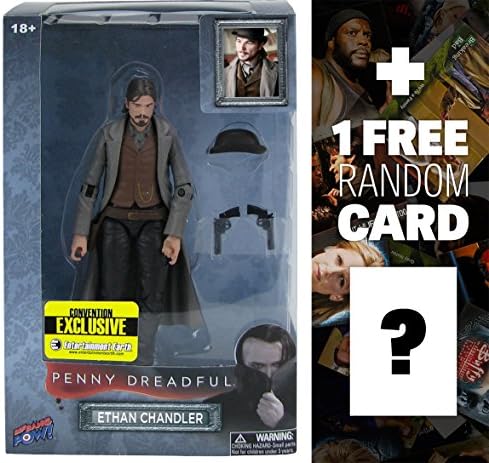 Ethan Chandler w/ Guns, Gun Holster, &amp; Bowler Hat: ~6" Penny Dreadful Action Figure Series + 1 FREE American TV Themed Trading Card Bundle