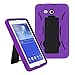 Samsung Galaxy Tab 3 Lite 7.0 Case- Kuteck Hybrid Armor Series Shockproof Case Cover & Stand for Samsung Galaxy Tab 3 Lite 7.0, Bouns 1x Stylus Pen (Purple)