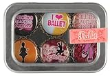 Ballet Bottle Cap 6 pc Magnet Set w/ Case