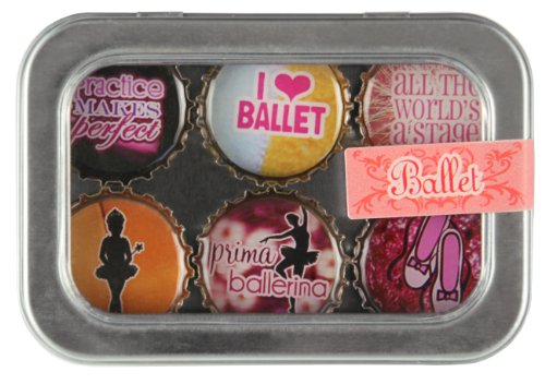 Ballet Bottle Cap 6 pc Magnet Set w/ Case