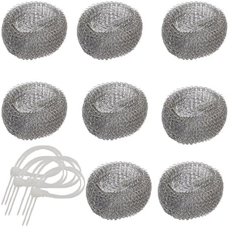 Pack of 8 Washing Machine Mesh Lint Traps with Clamps (Steel)