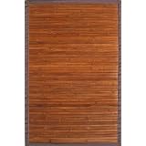4' x 6' Contemporary Chocolate Environmentally Friendly Bamboo Rug by Anji Mountain