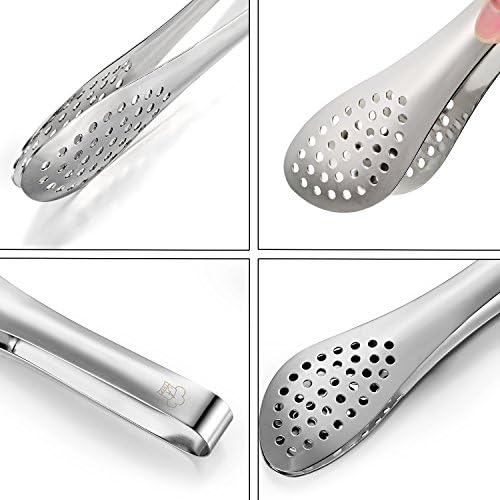 Achef High Quality Stainless Steel Kitchen Tongs Set of 3 (8.5in-10in-11in)
