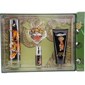 Ed Hardy By Christian Audigier For Men Edt Spray 3.4 Oz & Shower Gel 3 Oz & Edt Spray .25 Oz Mini & Keychain
