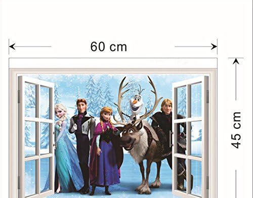 Disney Frozen kids Cartoon Window sticker Mural Decals Removable Wall Stickers 45*60cm