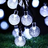 ソーラー屋外ストリングライト CoolTime6メートル30 LEDクリスタルグローブライト 防水フェアリーストリングライトクリスマスハロウィンガーデン庭ウェディングパーティーのためのソーラー屋外スト