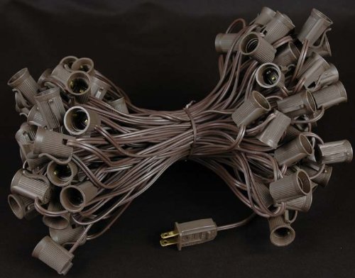 Novelty Lights, Inc. BROWN-C9-100-12 Commercial Grade Christmas String, Intermediate Base (C9/E17), 12