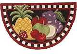 Nourison Black & White Border Fruit Accent Rug Multi 3' Round Rug