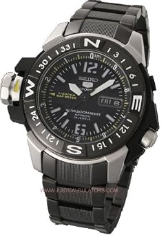 Seiko 5 Sports #SKZ231K1 Men's 200M Stainless Steel Black IP Self Winding Automatic Diver Watch with Black Dial