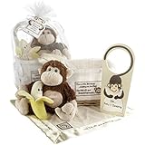 Baby Aspen Gift Set with Keepsake Basket Five Little Monkeys, Brown
