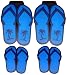 Hawaiian Blue Giant Flip Flops Sandals - 4 Pc Floor Mats Set