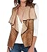 Persun Women's Suedette Open Front Waistcoat Vest Jacket Cardigan