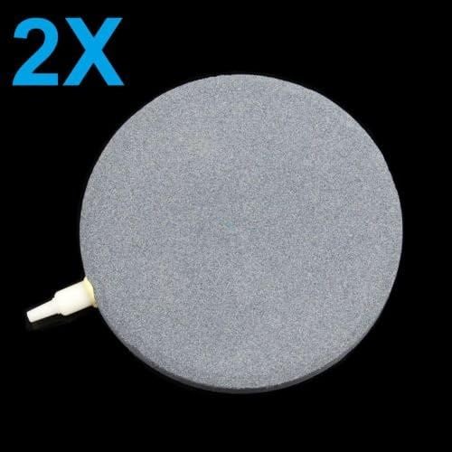 2 pcs Air Bubble Disk Stone Aerator Aquarium Pond Pump Hydroponics 5"