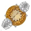 FPJ Fashionable Ring With 6.70ctw Precious Stones - Genuine Diamonds and Citrine Made of White Gold - Certificate Available.