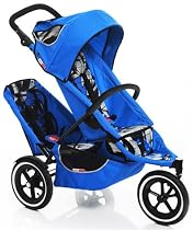 Phil and Teds Sport Stroller w/ Doubles Seat and Lazy Ted Attachment - Graffiti Blue