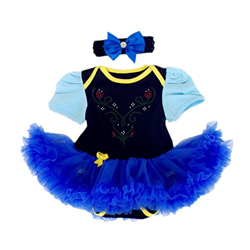 DQdq Baby Girls' Tutu Dress Halloween Costume Blue Frozen