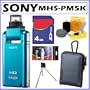 Sony MHS-PM5K/L Bloggie Mobile 5MP HD Snap 360 Video Camera (Blue) with 4x Digital Zoom Mode # MHS-PM5KL + 4GB Accessory Kit