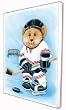 Sports Bear Hockey Star - Childrens Wall Art, Kids Wall Art, Nursery Wall Art Ready-to-Hang Plaque 10.5" x 13.5"