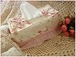 Shabby Chic Pretty roses Quilted Tissue Box Cover