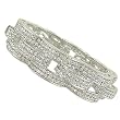 Brilliant Art Deco Style Crystal Set Basketweave Bracelet Hinged Bangle with Magnetic Closure
