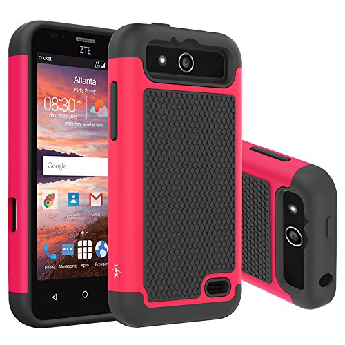 LK [Shock-Absorption] Hybrid Dual Layer Armor Defender Protective Case Cover for ZTE Maven / ZTE Overture 2 / ZTE Fanfare / ZTE Speed (Hot Pink)