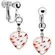 Handcrafted Pink Millefiori Heart Clip Earrings