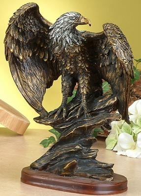 Bronzed Paint Eagle Collectible Decoration Bird 