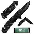 4.75 inch Black Tactical Rescue Knife - Aluminum Handle