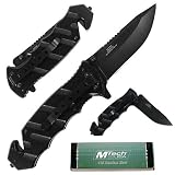 Mtech Black Tactical Rescue Knife with Aluminum Handle