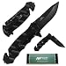 4.75 inch Black Tactical Rescue Knife - Aluminum Handle