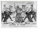 Historic Print (M): Lawyers in term / designed by Necessity ; executed by Rapacity.