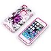 iPhone 5C Case ,OMIU(TM)Hybrid High Impact 3-Piece Gorgeous Purple Flower Pattern Hard Back Case Cover For Apple iPhone 5C(Rose Red+Purple),Sent Screen Protector+Stylus+Cleaning Cloth