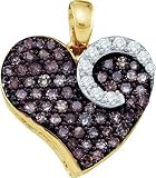 Chocolate Diamond Heart Love Pendant 10K Yellow Gold (.75 cttw. SI3 - I1 Quality, H - I Color)