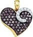 Chocolate Diamond Heart Love Pendant 10K Yellow Gold (.75 cttw. SI3 - I1 Quality, H - I Color)