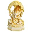 Tree Design Cream Ganesh Statue