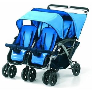 Foundations Quad Four Child Stroller Blue
